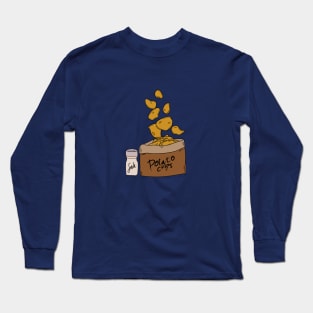 potatoo chips with salt hand drawing Long Sleeve T-Shirt